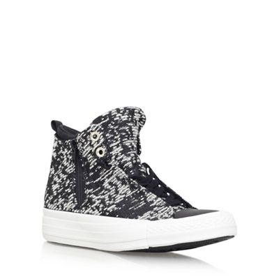 Converse Black 'Winter Knit Selene' flat lace up sneakers